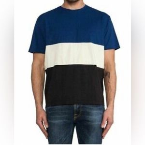 Marc by Marc Jacobs Blue Cream Black Stripe Crew Neck Tshirt